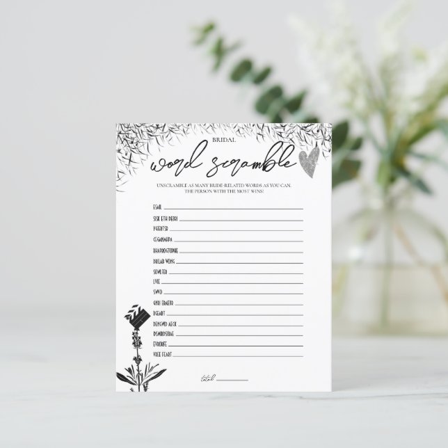 Filmnoir - Bridal Word Scramble Game (Staand voorkant)