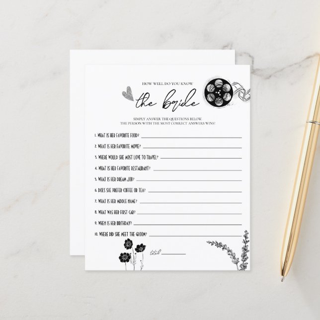 Filmnoir - Hoe goed ken je het spel? (Voorkant / Achterkant in situ)