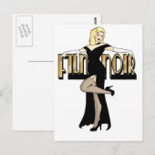Filmnoir Silver Screen Pinup Briefkaart (Voorkant / Achterkant)