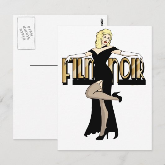 Filmnoir Silver Screen Pinup Briefkaart (Voorkant / Achterkant)