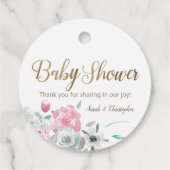 Filmomhulde Waterverf Aangepast Baby shower Bedankjes Labels (Achterkant)