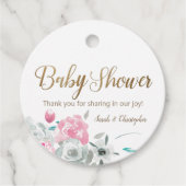 Filmomhulde Waterverf Aangepast Baby shower Bedankjes Labels (Voorkant)