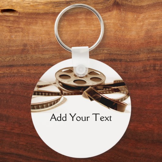 Filmpaling in Sepia Tones Achtergrond Sleutelhanger (Voorkant)