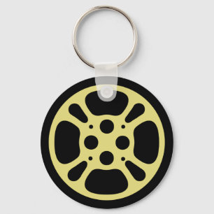 Filmpaling/Sleutelhanger filmspoel (geel) Sleutelhanger