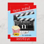 Filmpartij 11e verjaardag kaart (Voorkant / Achterkant)