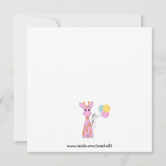 Filmpartij Giraffe Birthday Kaart (Achterkant)