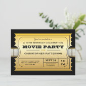 Filmpartij - Gold-ticket voor toelating op feestda Kaart (Staand voorkant)