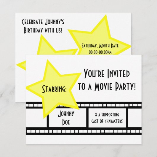 Filmpartij Kaart (Voorkant / Achterkant)