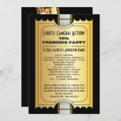 Filmpartijprogramma Golden Admission Ticket Kaart (Voorkant / Achterkant)