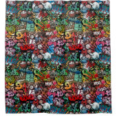 Filmpatronen voor dynamische straatkunst Graffiti Douchegordijn (Voorkant)