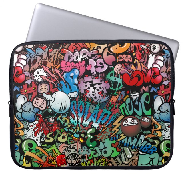 Filmpatronen voor dynamische straatkunst Graffiti Laptop Sleeve (Voorkant)