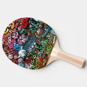 Filmpatronen voor dynamische straatkunst Graffiti Tafeltennisbatje (Zijkant)