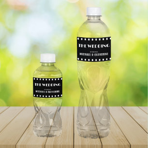 Filmpatroon uniek zwart waterfles etiket