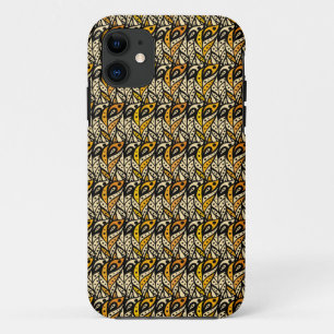 Filmpatroon van witte, zwarte en goudveer Case-Mate iPhone case