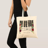 filmpiano florale naam tote bag (Voorkant (product))