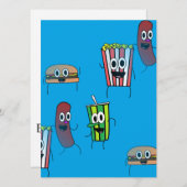 filmpopcorn-uitnodiging kaart (Voorkant / Achterkant)