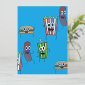 filmpopcorn-uitnodiging kaart (Staand voorkant)