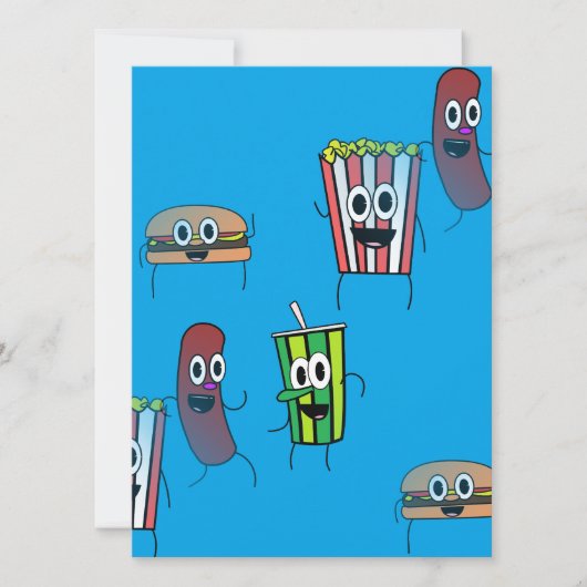 filmpopcorn-uitnodiging kaart (Voorkant)