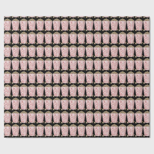 Filmpopcornflap met papierthema cadeaupapier (Vlak)