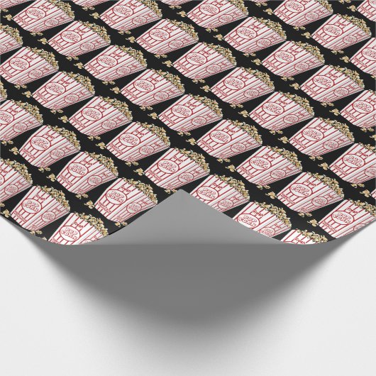 Filmpopcornflap met papierthema cadeaupapier (Hoek)