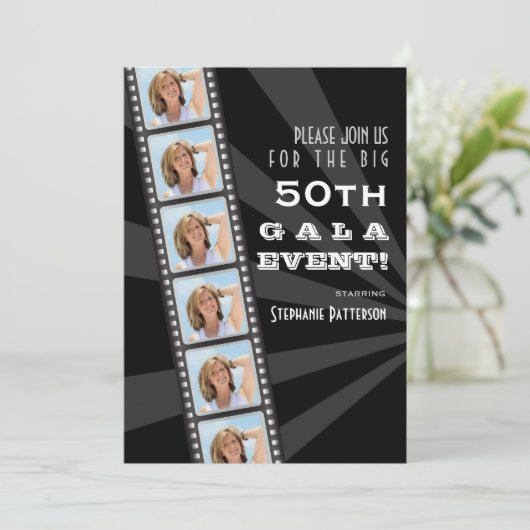 Filmpremière 50th Birthday Foto Gala Kaart (Staand voorkant)