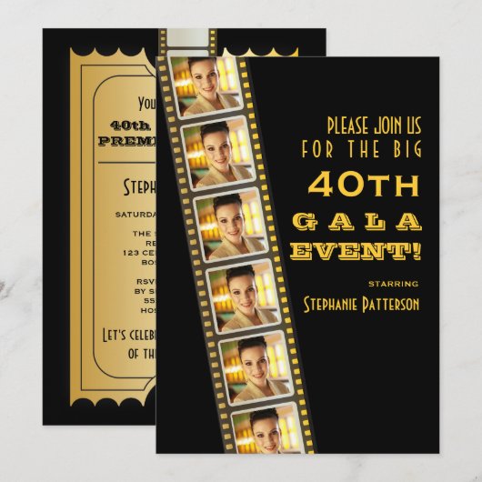Filmpremière Celebrity 40th Birthday Photo Gala Kaart (Voorkant / Achterkant)