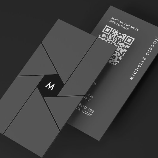 Filmproducent Dark Grey Shutter Lens Modern Visitekaartje