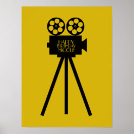 Filmprojector Hollywood Happy Birthday Poster