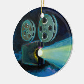 Filmprojector, kleurrijke expressieve tekenkunst keramisch ornament (Links)