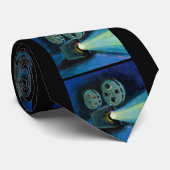 Filmprojector, kleurrijke expressieve tekenkunst stropdas (Opgerold)