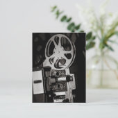 filmprojector zwart en wit briefkaart (Staand voorkant)
