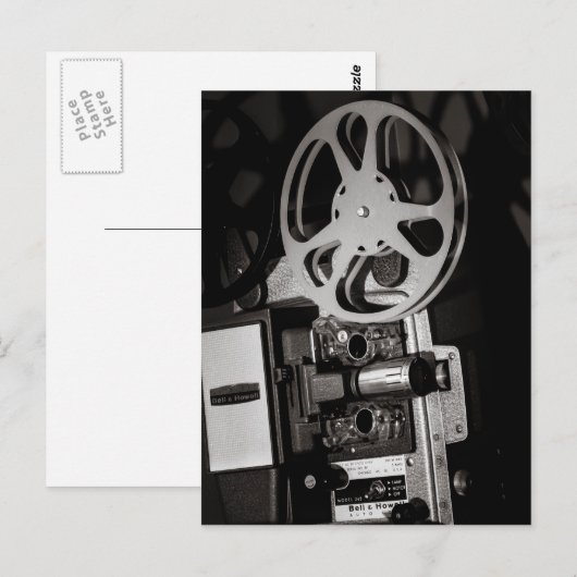  filmprojector zwart en wit briefkaart (Voorkant / Achterkant)