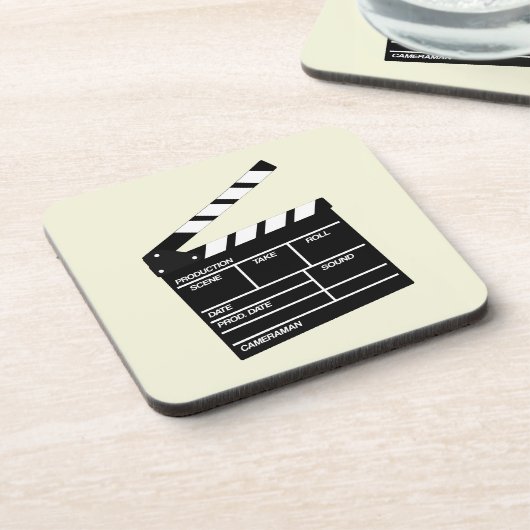 Filmregisseur Cinema Clapper Clapperboard Design Bier Onderzetter (Linkerzijde)