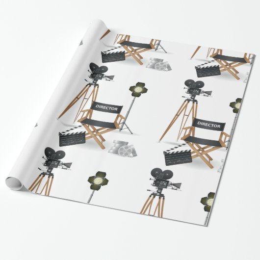 Filmregisseur Glossy Wrapping Paper instellen Cadeaupapier (Uitgerold)