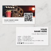 Filmregisseur QR Code Business Car Visitekaartje (Voorkant / Achterkant)
