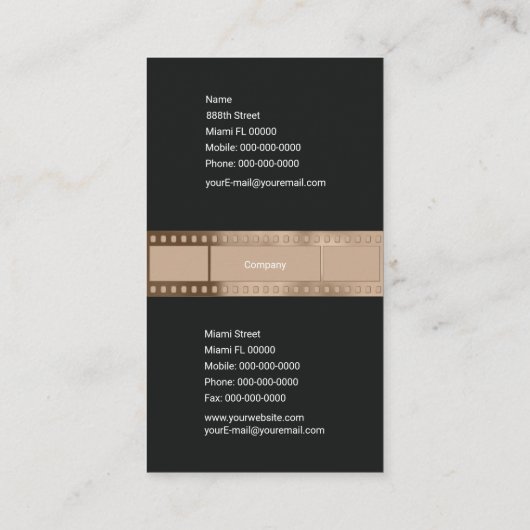 filmrol visitekaartje (Achterkant)