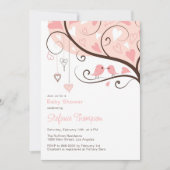 Filmroze Baby shower Kaart (Voorkant)