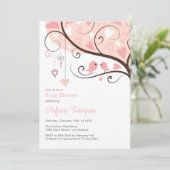 Filmroze Baby shower Kaart (Staand voorkant)