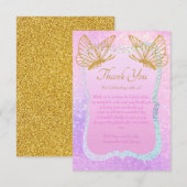 Filmroze en gouden Baby shower Hartelijk dank Bedankkaart (Voorkant / Achterkant)