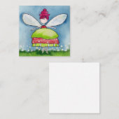 Filmroze en groene Waterverf Notitiekaartje (Voorkant / Achterkant)