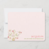 Filmroze Floral Blooms Chic Girl Baby shower Bedankkaart (Voorkant)