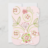 Filmroze Floral Blooms Chic Girl Baby shower Kaart (Achterkant)