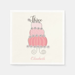 Filmroze meisje 3e verjaardag Cake Kinder Partij Servet