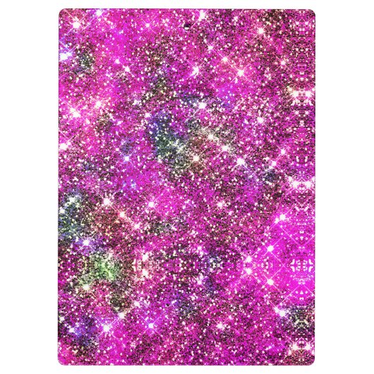 Filmroze paars Glitter gouddruppels monogram Klembord (Achterkant)