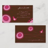 Filmroze Stippen bloemen film Chic Trendy Cute Visitekaartje (Voorkant / Achterkant)