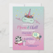 Films en Chill Birthday Unicorn Slumber Kaart (Voorkant)