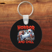 Films en Chill Spooky Ghost Movie Liefhebbers Gesc Sleutelhanger (Voorkant)