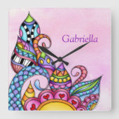 Films en cirkels vierkante klok (Voorkant)