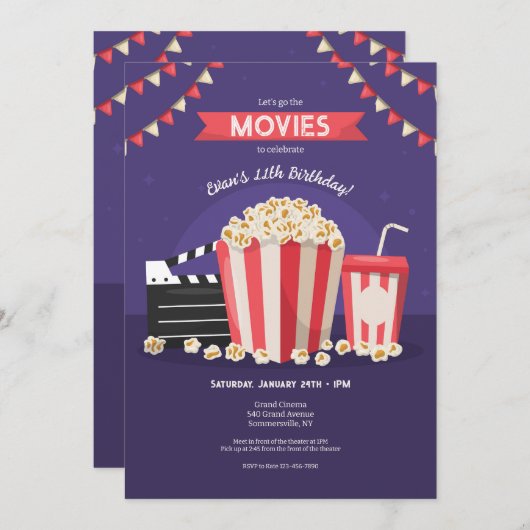 Films en Popcorn Kaart (Voorkant / Achterkant)