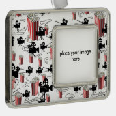 Films en Popcorn Verzilverd Omlijst Ornament (Rechts)